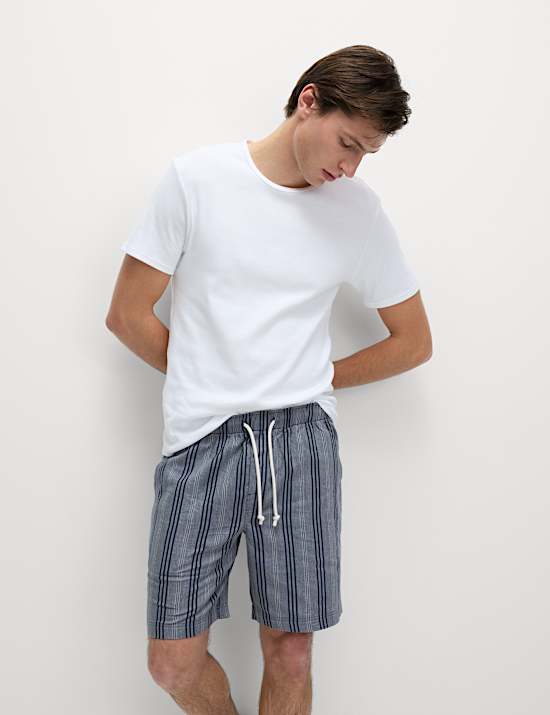Pure Cotton Striped Loungewear Shorts