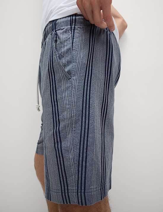 Pure Cotton Striped Loungewear Shorts
