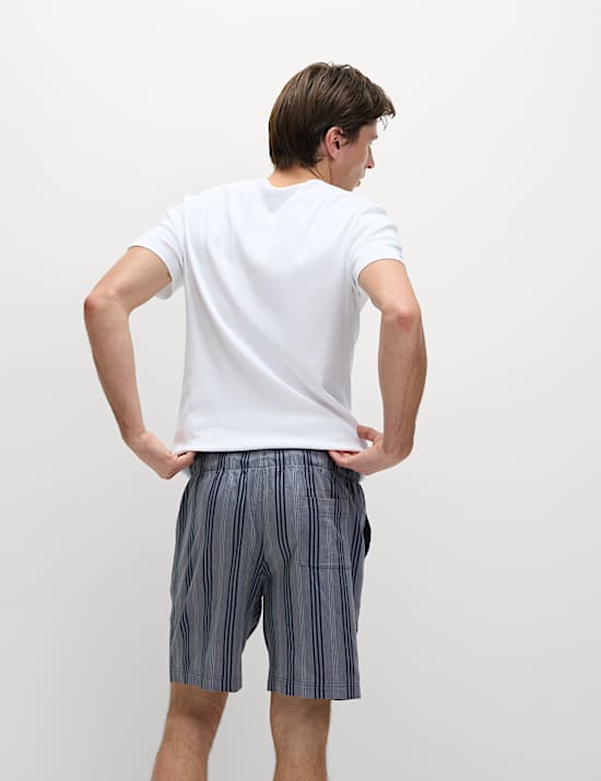 Pure Cotton Striped Loungewear Shorts