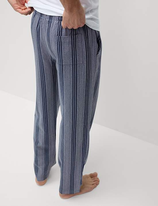 Bas confortable 100 % coton à rayures