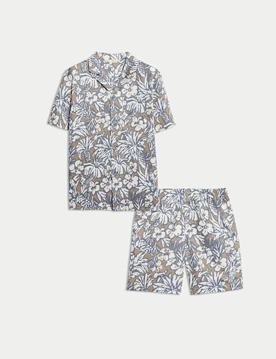 Pure Cotton Tropical Print Pyjama Set