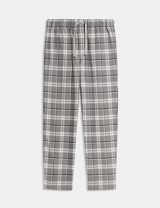 Pure Cotton Checked Loungewear Bottoms