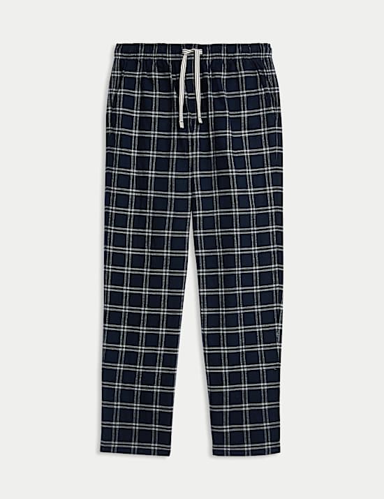 Pure Cotton Checked Pyjama Bottoms
