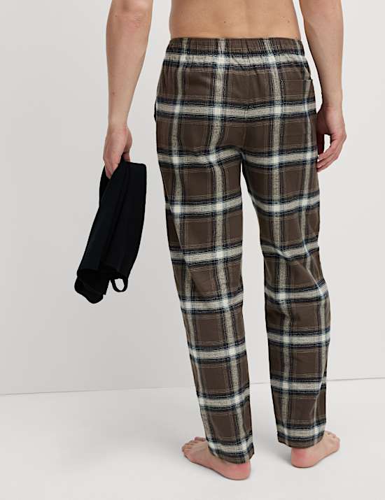 Pure Cotton Checked Pyjama Bottoms