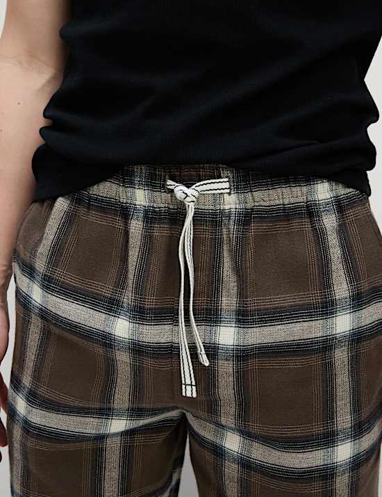 Pure Cotton Checked Pyjama Bottoms