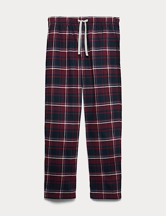Pure Cotton Checked Loungewear Bottoms
