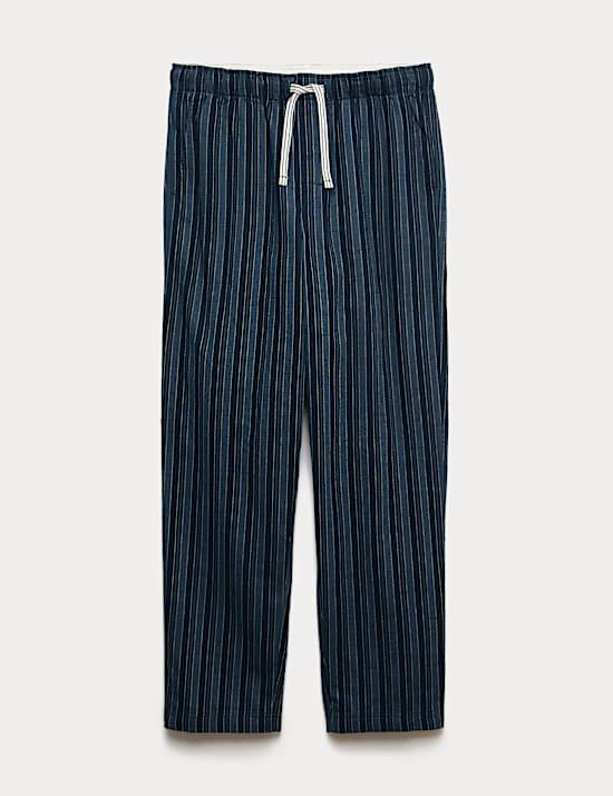 Pure Cotton Striped Loungewear Bottoms