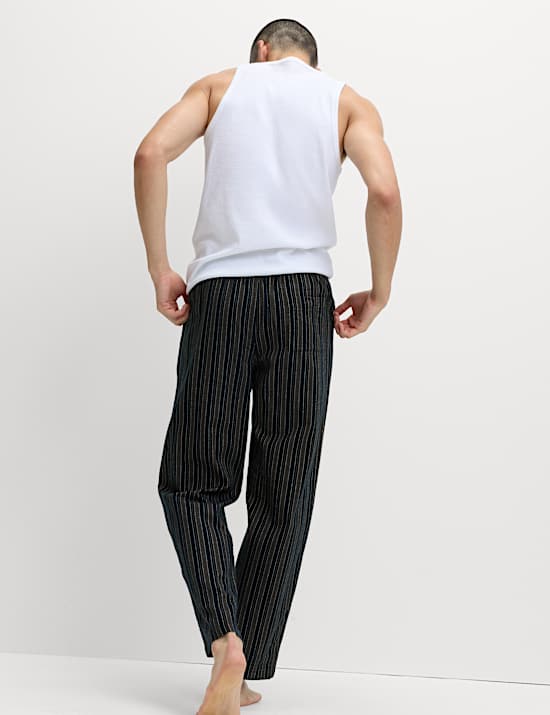 Gestreifte Loungewear-Hose aus reiner Baumwolle