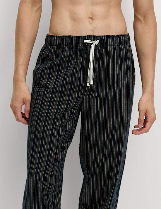 Gestreifte Loungewear-Hose aus reiner Baumwolle
