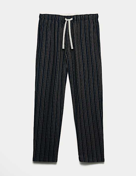 Gestreifte Loungewear-Hose aus reiner Baumwolle