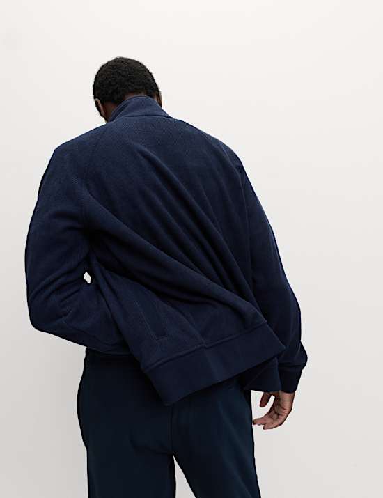 Fleece Zip Up Funnel Neck Loungewear Top