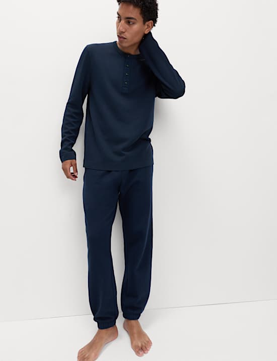 Cotton Rich Henley Loungewear Top