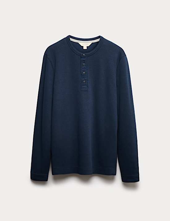 Cotton Rich Henley Loungewear Top