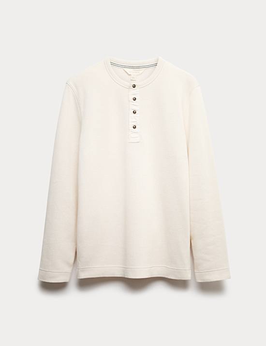 Cotton Rich Henley Loungewear Top