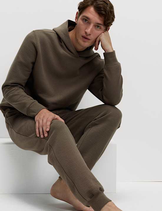 Cotton Rich Quilted Ribbed Joggers