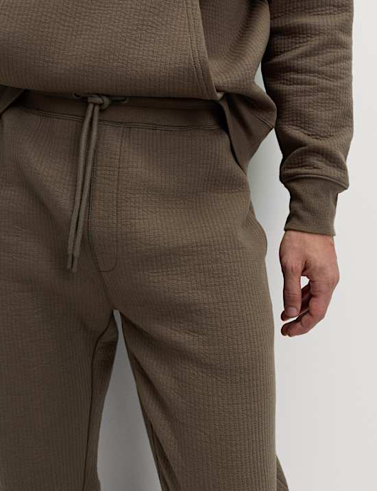 Cotton Rich Quilted Ribbed Joggers
