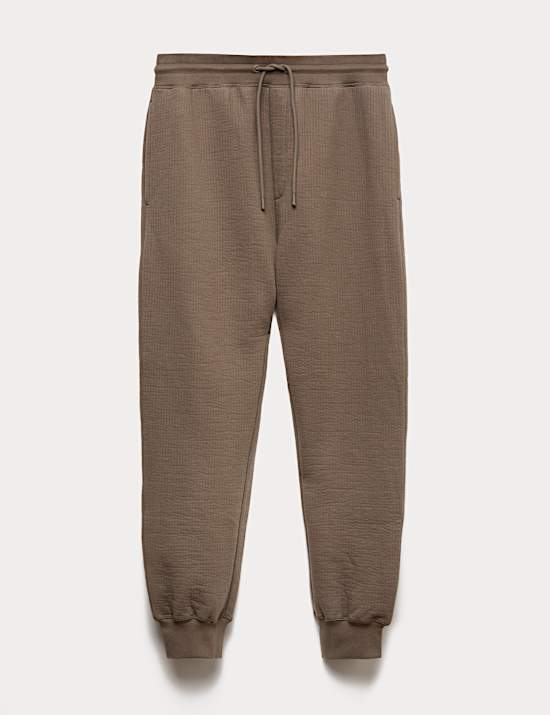 Cotton Rich Quilted Ribbed Joggers