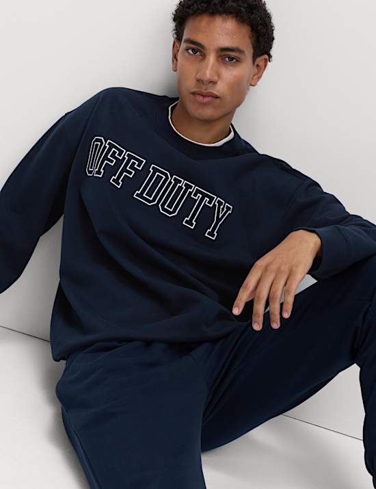Cotton Rich Off Duty Loungewear Sweatshirt