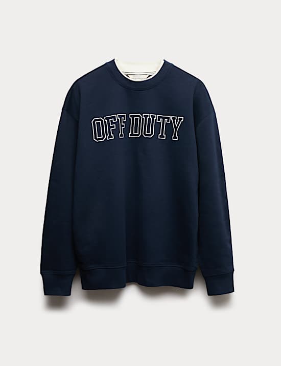 Cotton Rich Off Duty Loungewear Sweatshirt