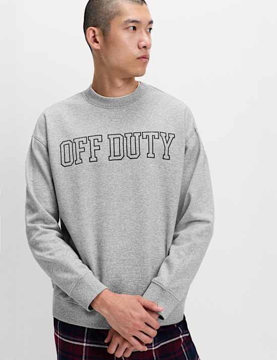 Cotton Rich Off Duty Loungewear Sweatshirt