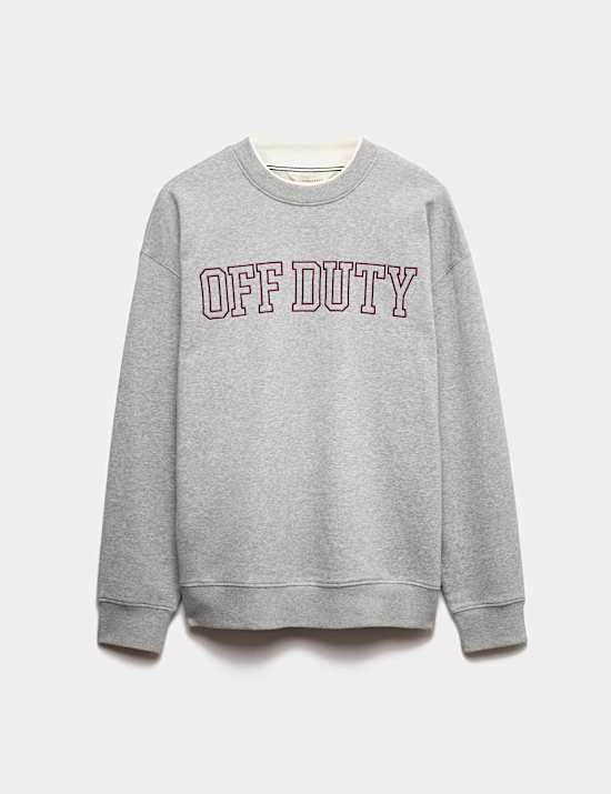 Cotton Rich Off Duty Loungewear Sweatshirt