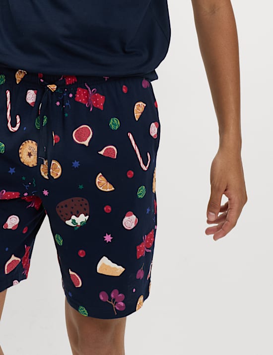 Ensemble pyjama de Noël 100 % coton à motif gourmandises