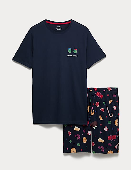 Ensemble pyjama de Noël 100 % coton à motif gourmandises