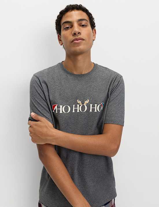 Puur katoenen, comfortabele top ‘Ho Ho Ho’