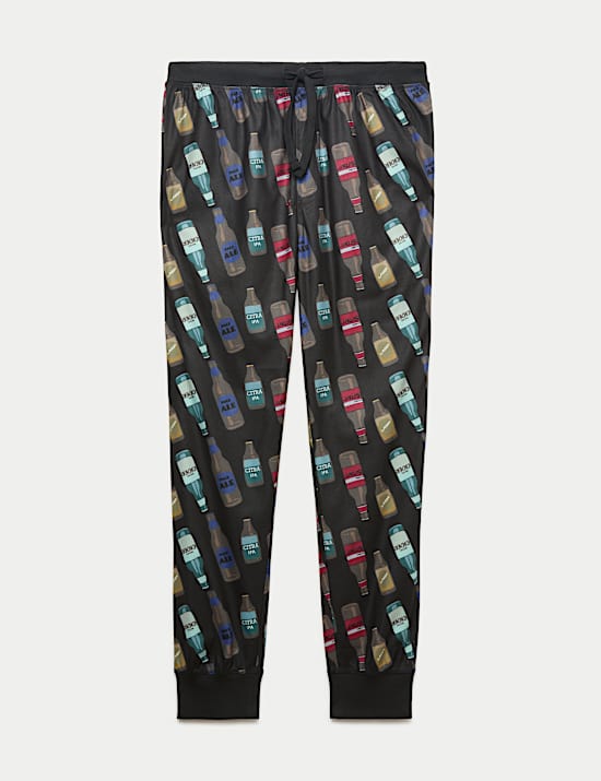 Pure Cotton Beer Print Joggers