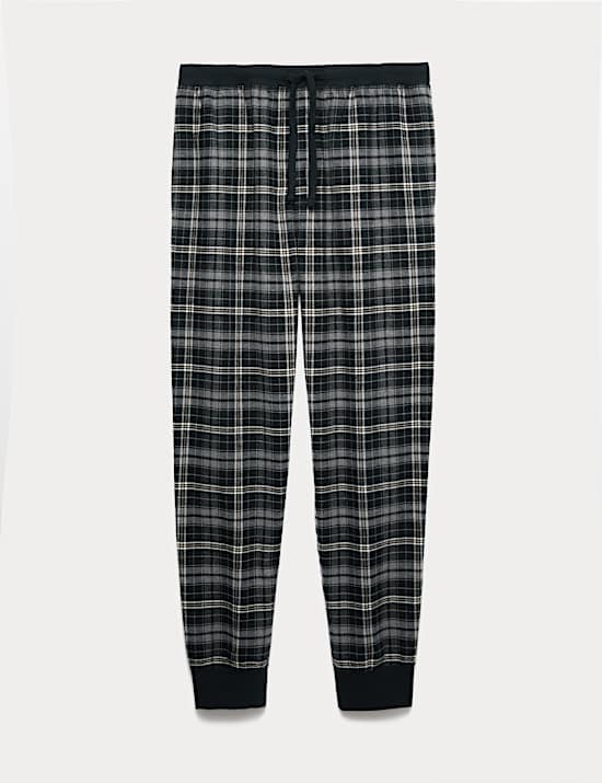 Brushed Cotton Checked Joggers