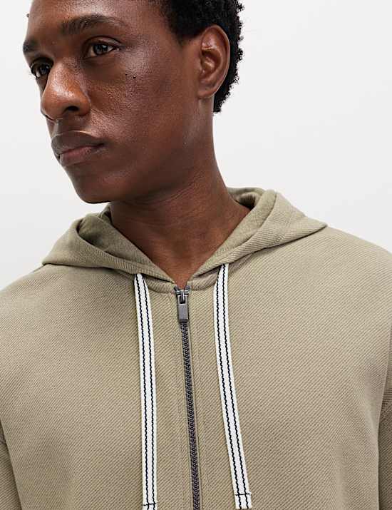 Cotton Rich Zip Up Hoodie