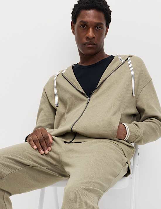 Cotton Rich Zip Up Hoodie