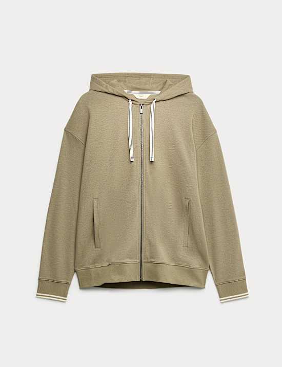 Cotton Rich Zip Up Hoodie