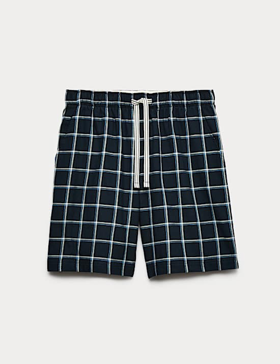 Pure Cotton Woven Checked Pyjama Shorts