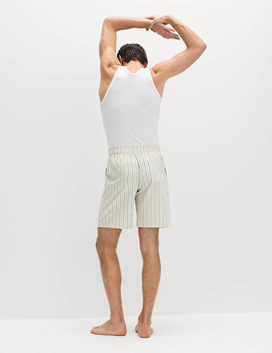 Pure Cotton Striped Loungewear Shorts