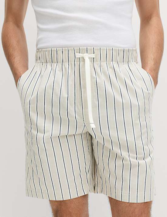 Pure Cotton Striped Loungewear Shorts