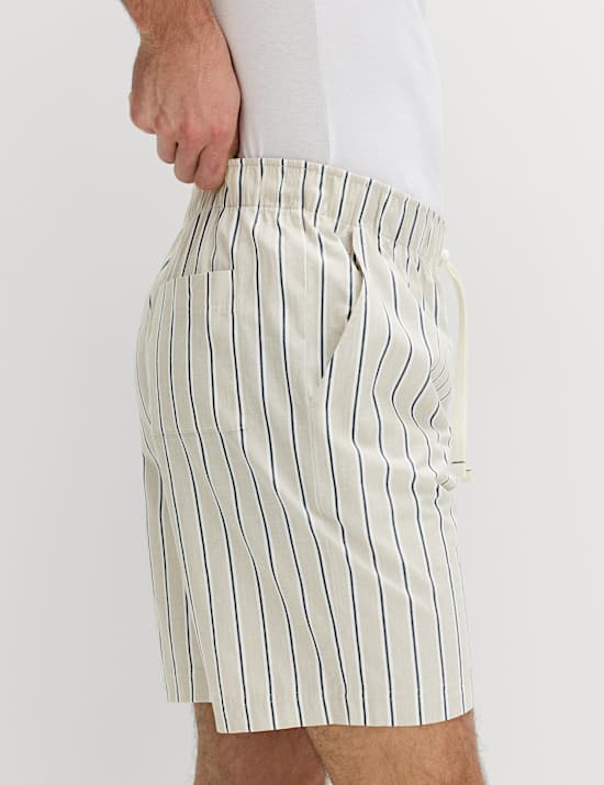 Pure Cotton Striped Loungewear Shorts