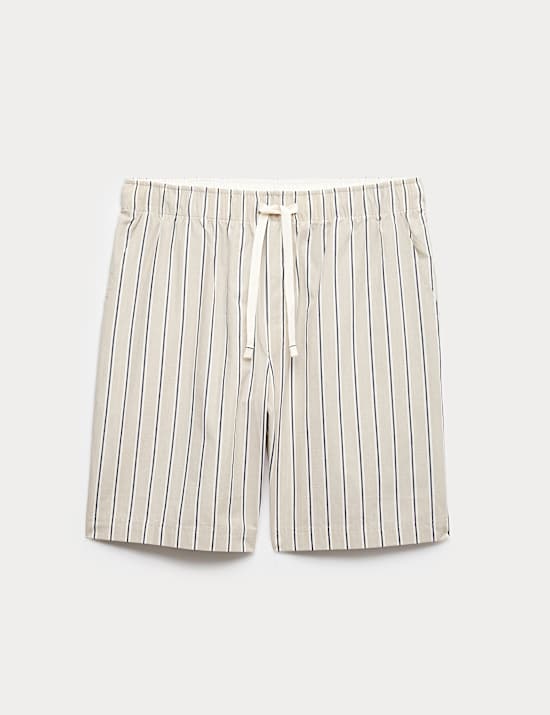 Pure Cotton Striped Loungewear Shorts