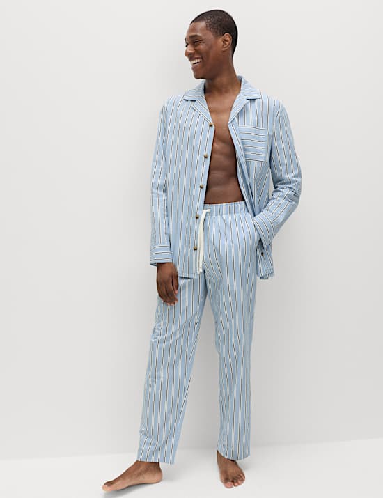 Pure Cotton Striped Loungewear Bottoms