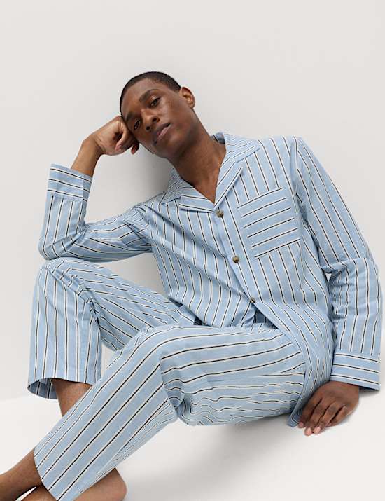 Pure Cotton Striped Loungewear Bottoms