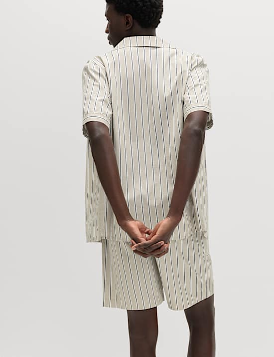 Gestreiftes Schlafanzugoberteil aus reiner Baumwolle