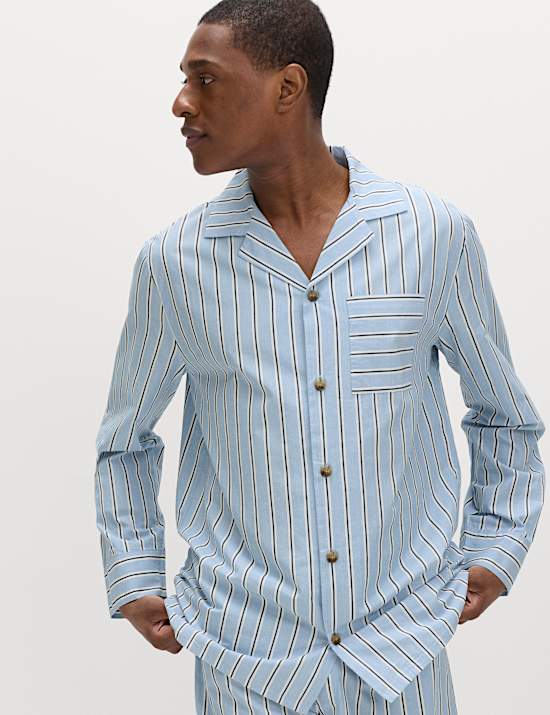 Pure Cotton Striped Pyjama Top