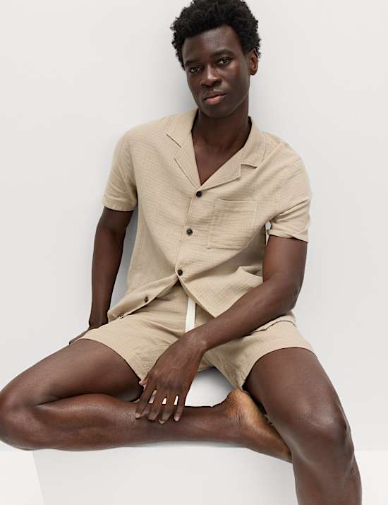 Pure Cotton Textured Loungewear Top