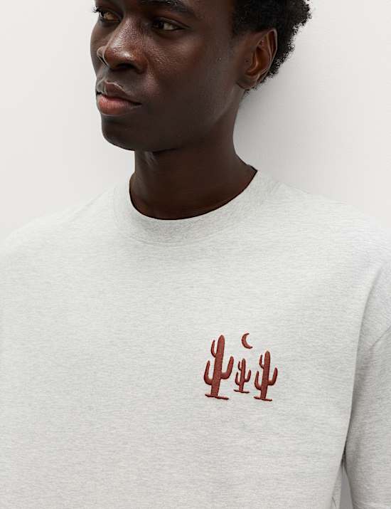 Pure Cotton Cactus Embroidery Pyjama Set