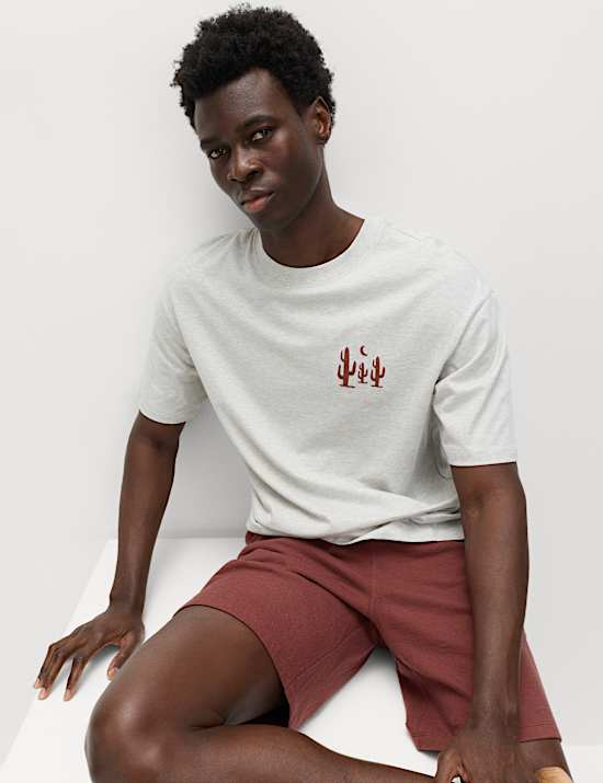 Pure Cotton Cactus Embroidery Pyjama Set