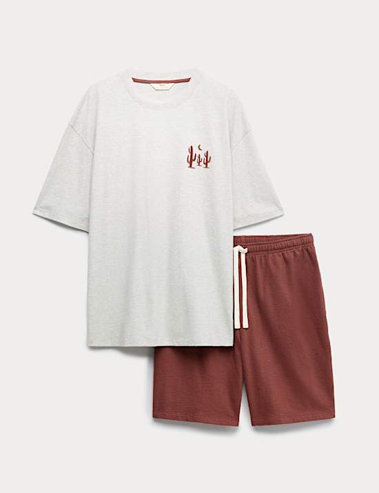Pure Cotton Cactus Embroidery Pyjama Set