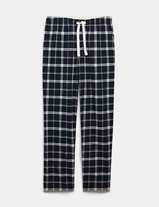 Pure Cotton Checked Loungewear Bottoms