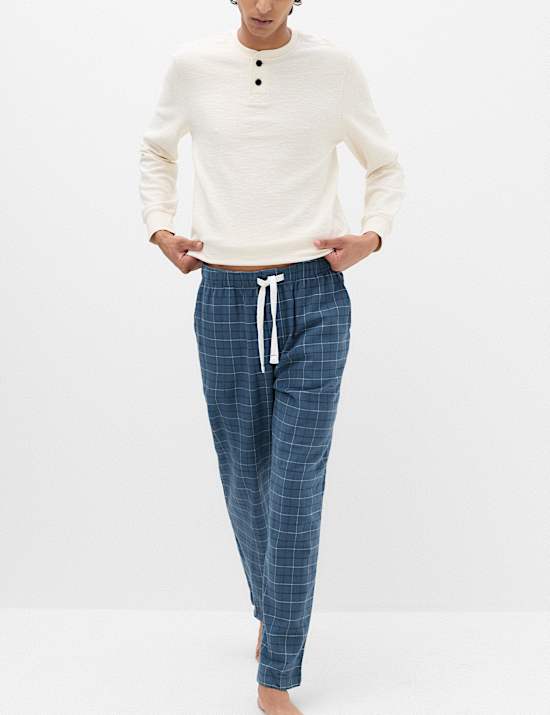 Pure Cotton Checked Pyjama Bottoms