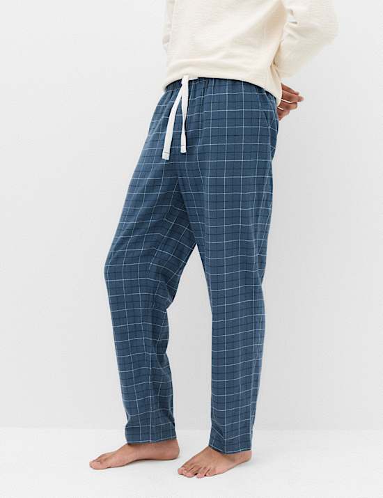 Pure Cotton Checked Pyjama Bottoms