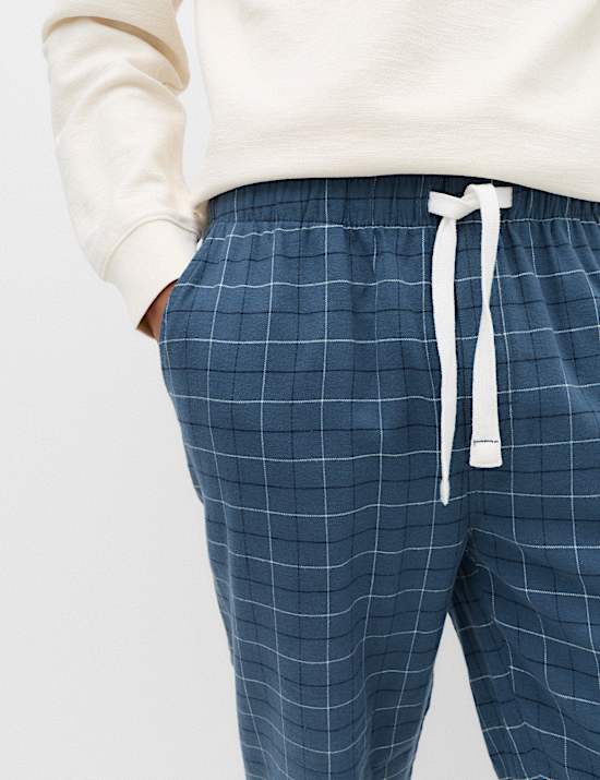 Pure Cotton Checked Pyjama Bottoms